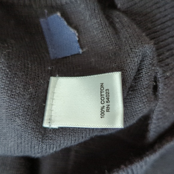 Banana Republic half zip black sweater with white stripes size XL - Picture 9 of 12